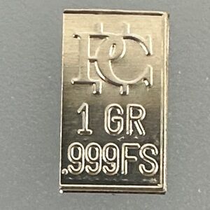 1 Gram .999 Fine Silver Bar Natural Finish